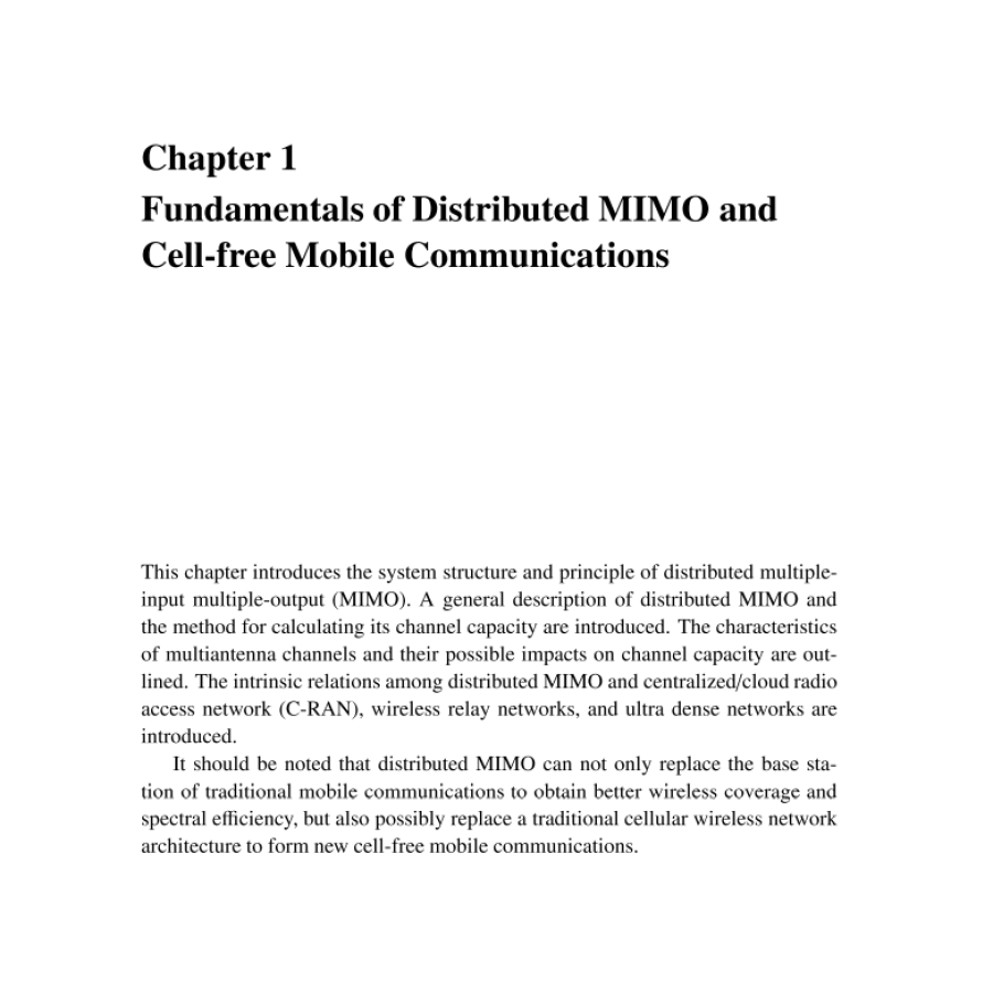 Sample pages of Distributed MIMO and Cell-Free Mobile Communication (ISBN:9787030664532)
