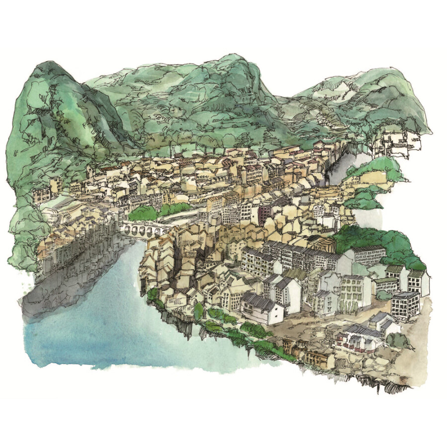 Sample pages of Hand-Drawn Classic Travel Landmarks: Ancient Chinese Towns (ISBN:9787514620696)