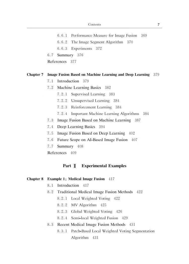 Table of contents: Image Fusion (ISBN:9787313241320)