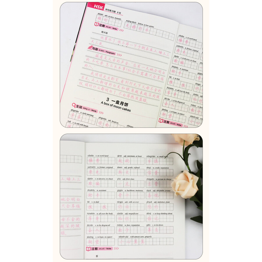 Sample pages of HSK Handwriting Workbook Level 6 (ISBN:9787540146542)