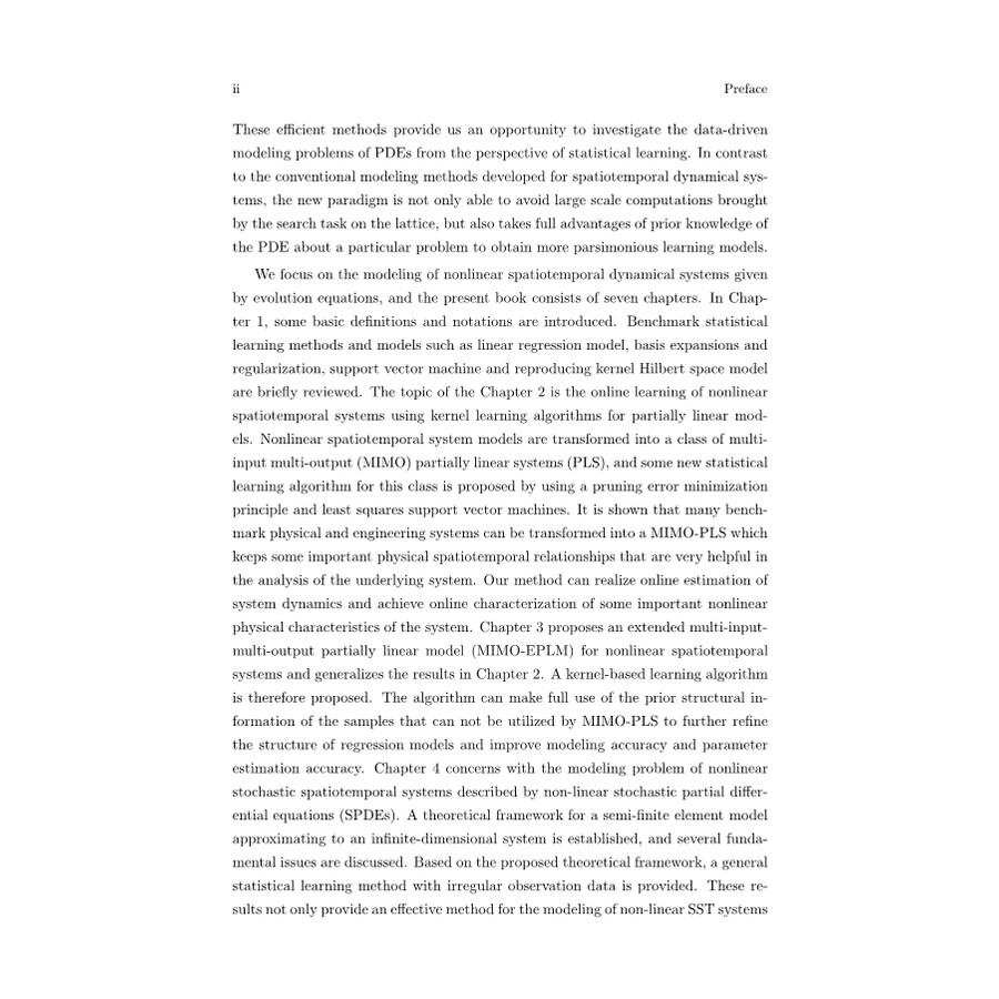 Sample pages of Modeling of Spatiotemporal Dynamical Systems Using Statistical Learning Approach (ISBN:9787030634658)