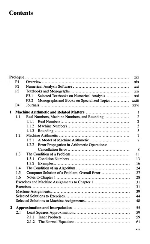 Table of contents: Numerical Analysis Second Edition (ISBN:9787510097935)