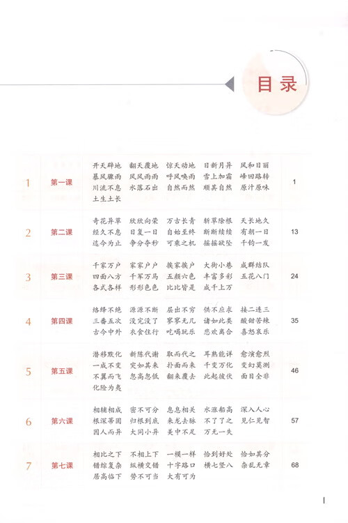 Table of contents: Chinese Proficiency Grading Standards for International Chinese Language Education: Idiom Learning Handbook (ISBN:9787561966372)