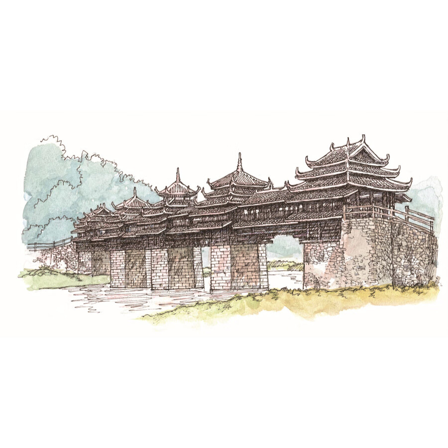 Sample pages of Hand-Drawn Classic Travel Landmarks: Ancient Chinese Bridges (ISBN:9787514620672)