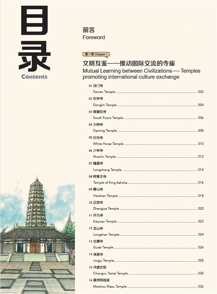 Table of contents: Hand-Drawn Classic Travel Landmarks: Ancient Chinese Temples (ISBN:9787514620689)