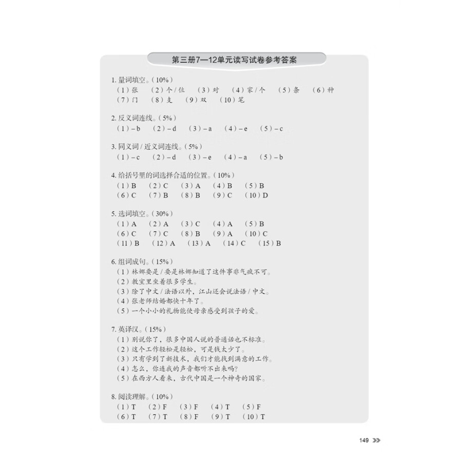 Sample pages of New Contemporary Chinese: Teacher's Book 3 (ISBN:9787513822459)