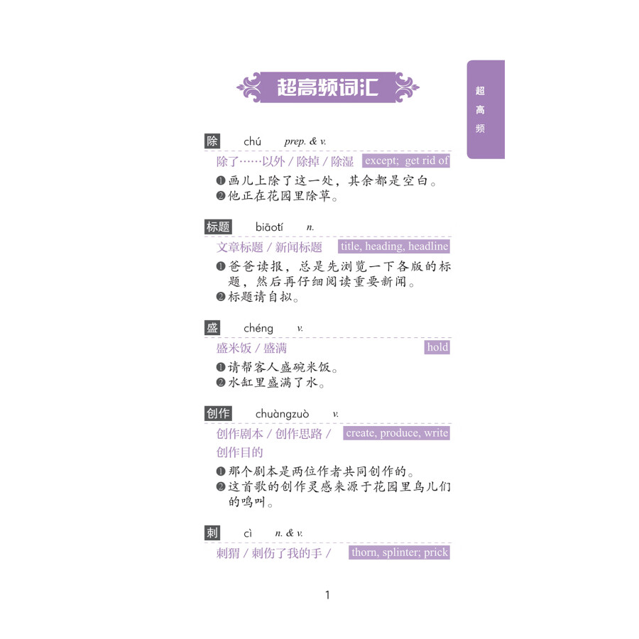 Sample pages of New HSK Vocabulary Graded by Frequency (Grade 6) (ISBN:9787513824835)