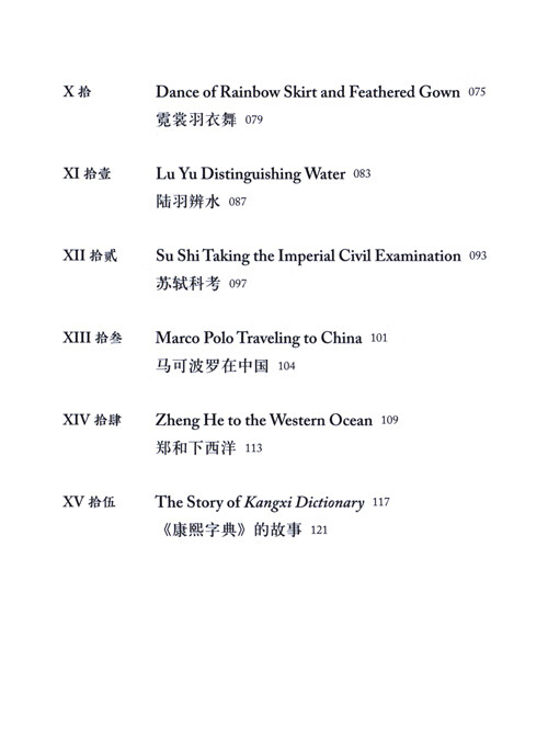 Table of contents: Reading Into China (2nd Edition): Historical Stories (with audio) (ISBN:9787521361858)