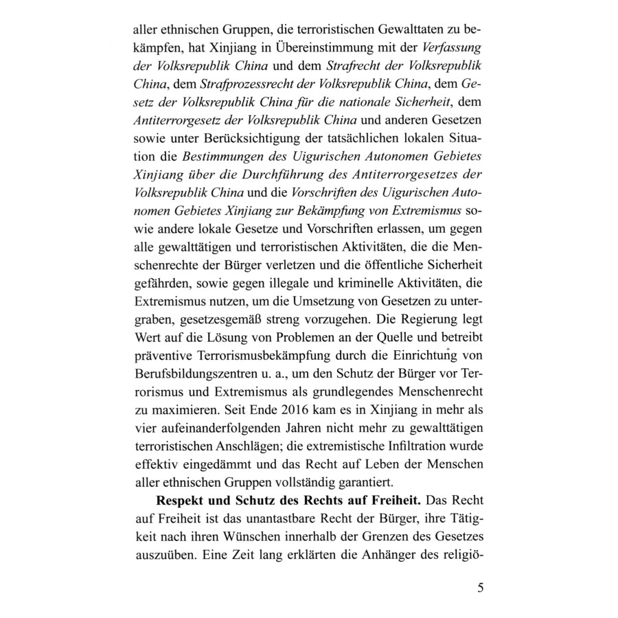Sample pages of Gewährleistung gleicher Rechte Fur alle Volksgruppen in Xinjiang (ISBN:9787119127316)