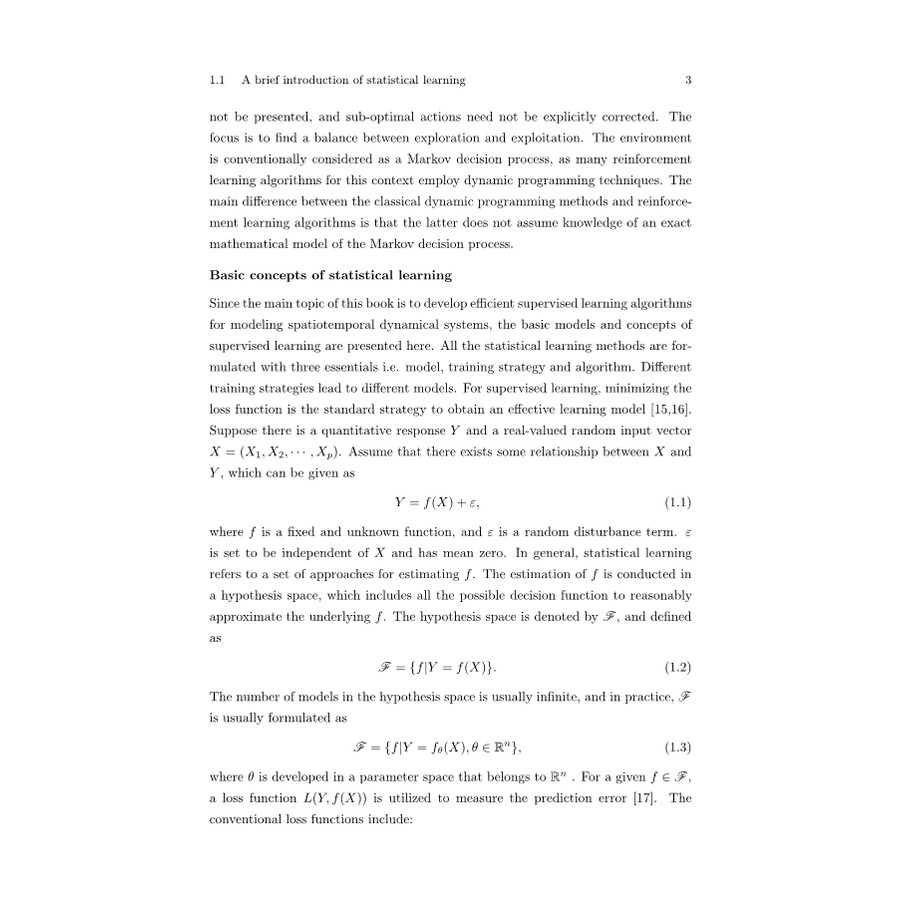 Sample pages of Modeling of Spatiotemporal Dynamical Systems Using Statistical Learning Approach (ISBN:9787030634658)