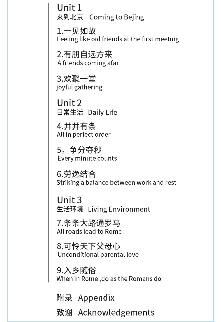 Table of contents: IBDP-Mandarin ab initio Coursebook 1 (ISBN:9787513818797)