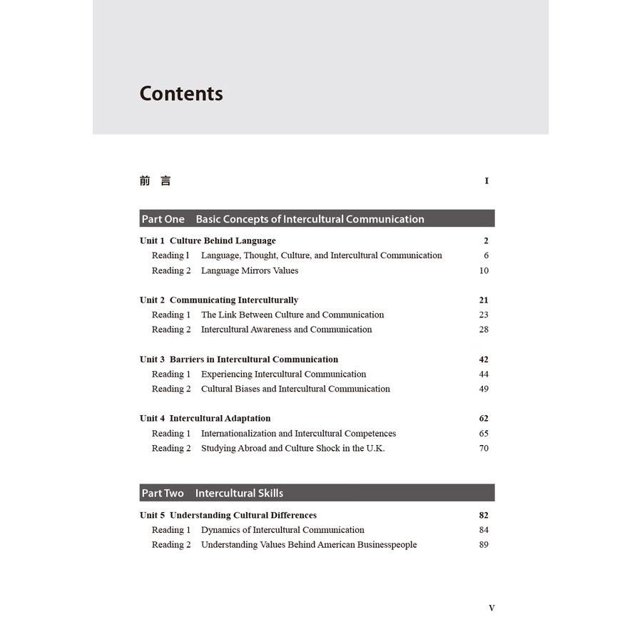 Table of contents: Intercultural Communication (2nd Edition) (ISBN:9787521361902)