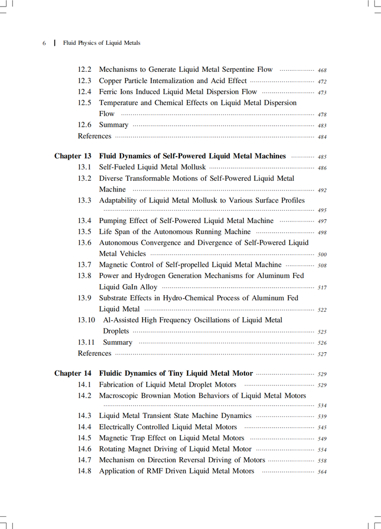 Table of contents: Fluid Physics of Liquid Metals (ISBN:9787547869802)