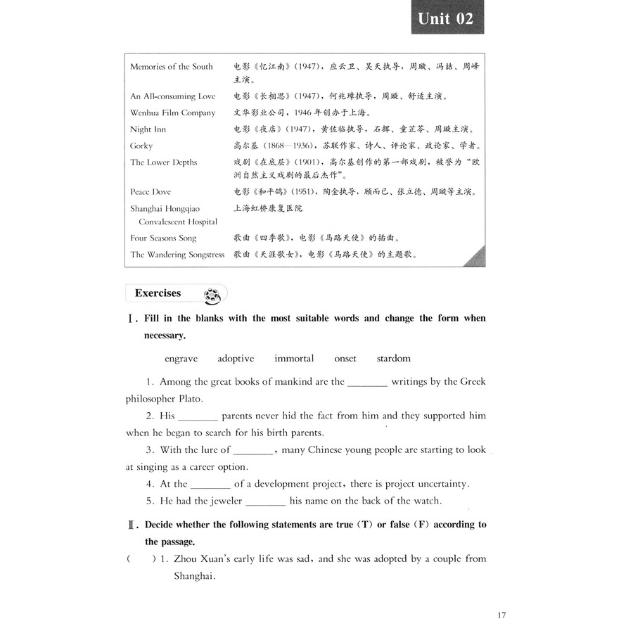 Sample pages of English Reading Course For Chinese Film Culture - Performance (ISBN:9787119121451)