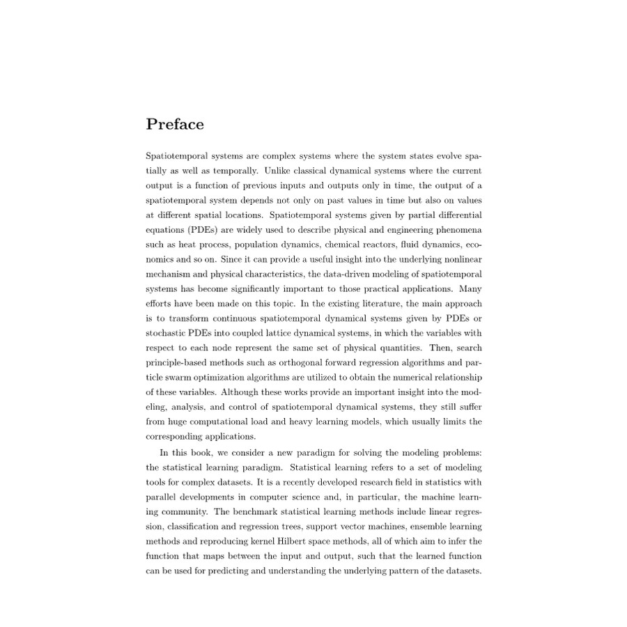 Sample pages of Modeling of Spatiotemporal Dynamical Systems Using Statistical Learning Approach (ISBN:9787030634658)