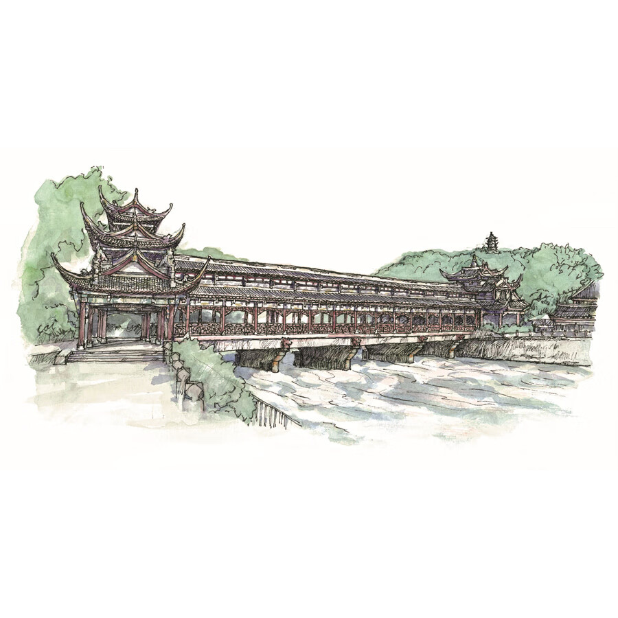 Sample pages of Hand-Drawn Classic Travel Landmarks: Ancient Chinese Bridges (ISBN:9787514620672)