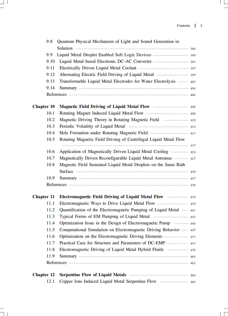 Table of contents: Fluid Physics of Liquid Metals (ISBN:9787547869802)