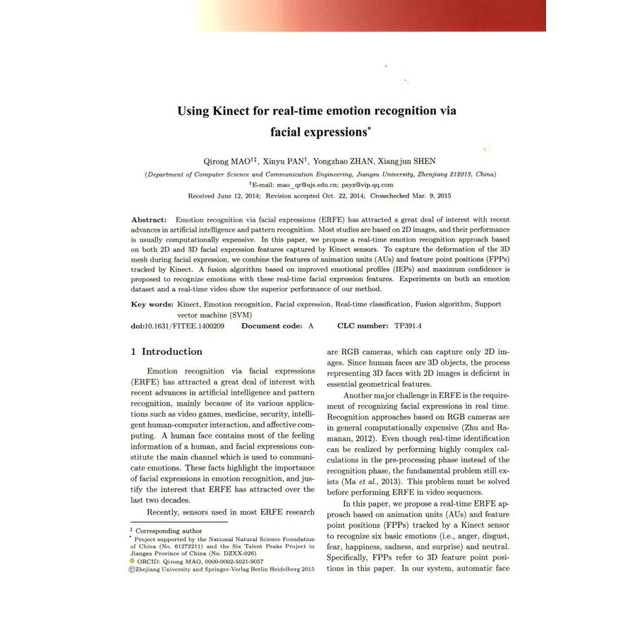 Sample pages of Frontiers of Information Technology & Electronic Engineering Tenth Anniversary Paper Highlights (ISBN:9787040644579)