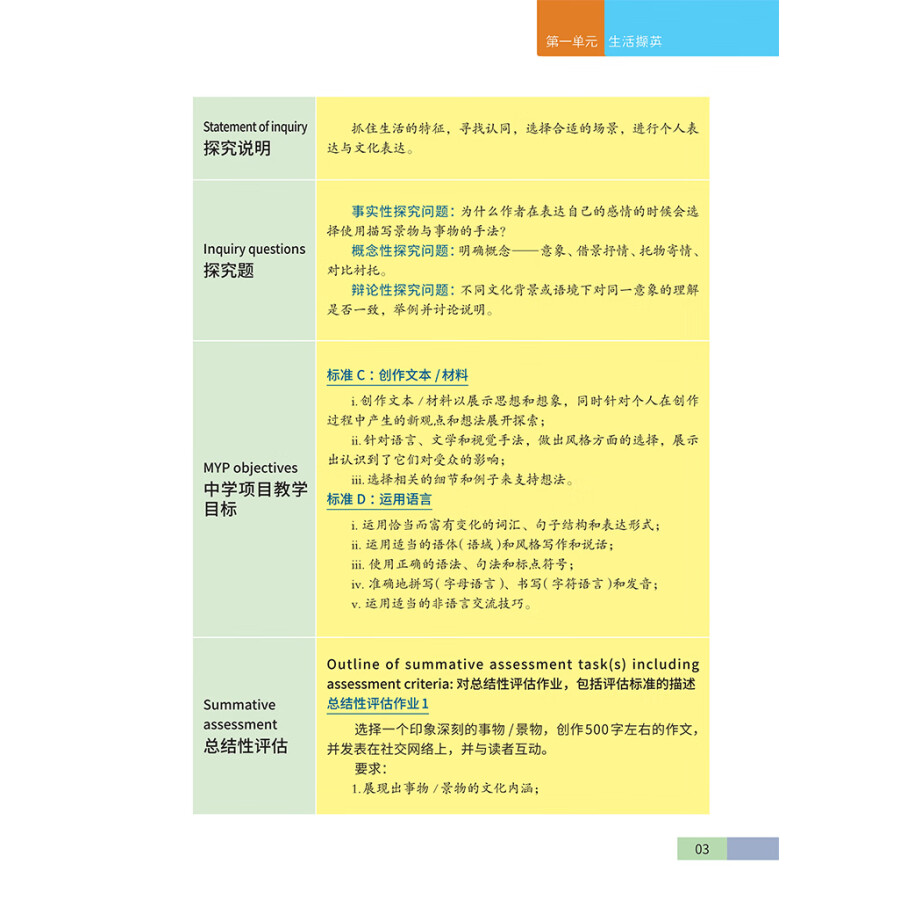 Sample pages of IB MYP Language and Literature Grade 7 (Teacher's Book) (ISBN:9787513823227)