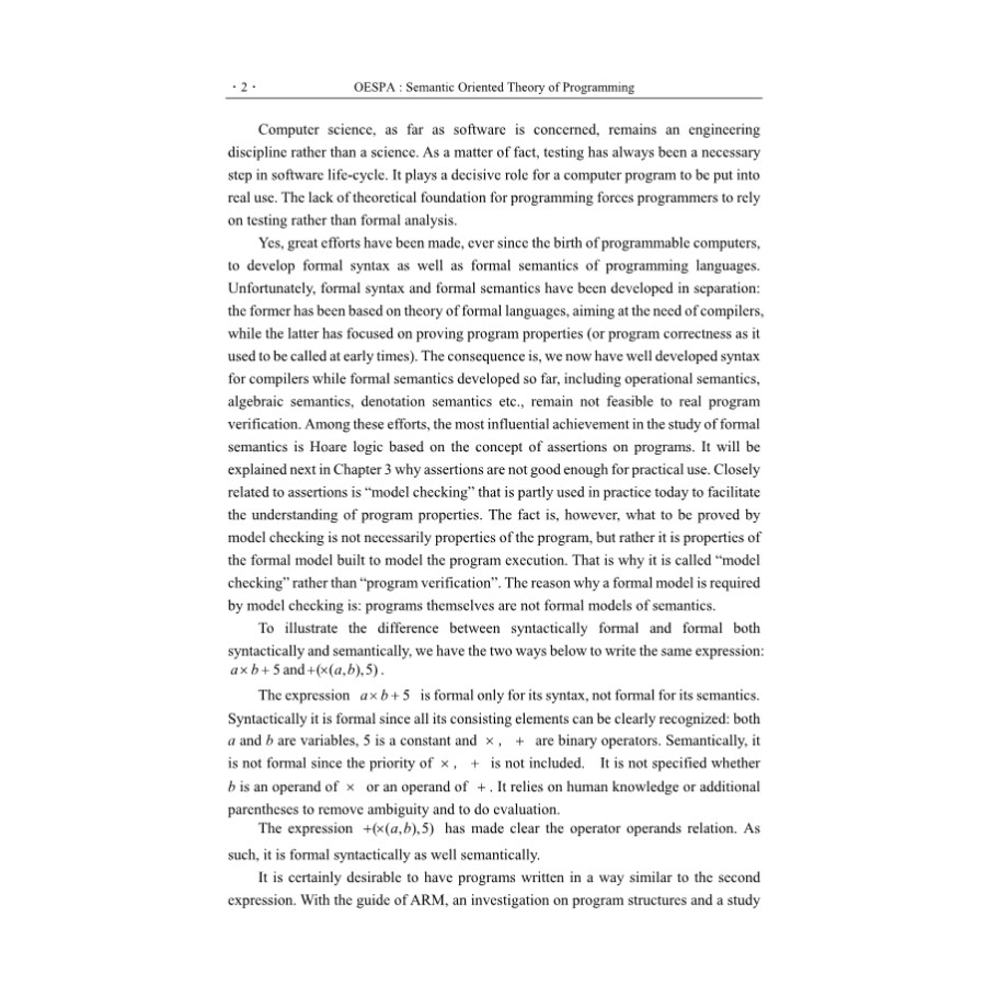 Sample pages of OESPA: Semantic Oriented Theory of Programming (ISBN:9787030600936)