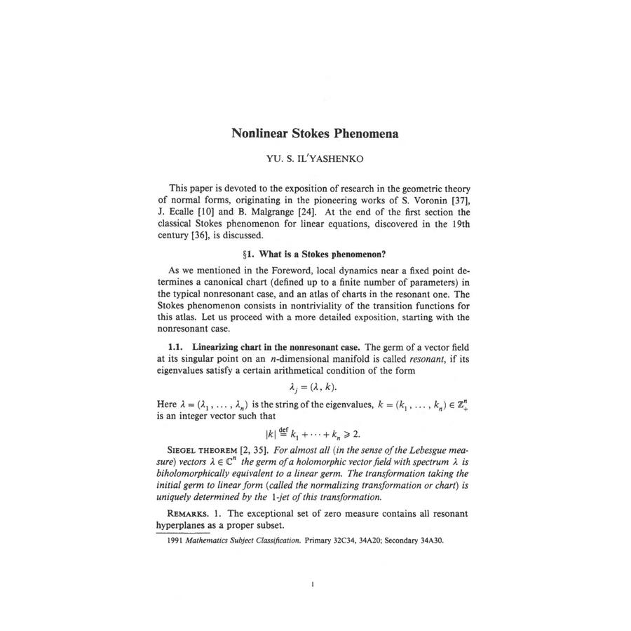 Sample pages of Nonlinear Stokes Phenomena (ISBN:9787576722581)