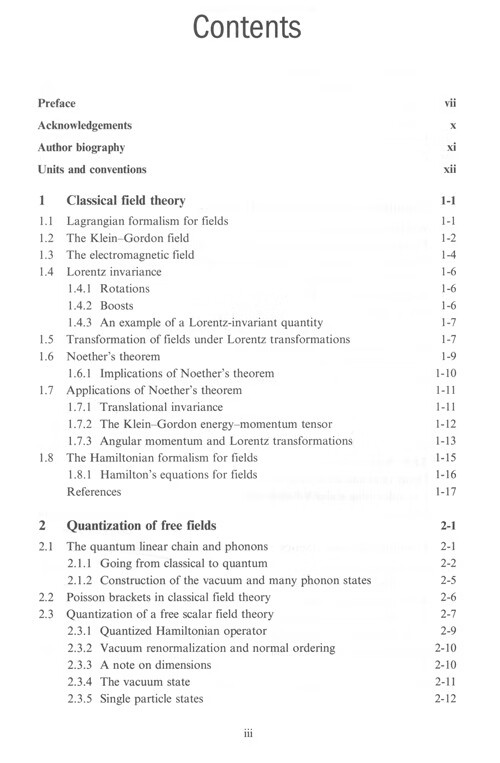 Table of contents: Relativistic Quantum Field Theory: Volume 1, Canonical Formalism (ISBN:9787576706574)
