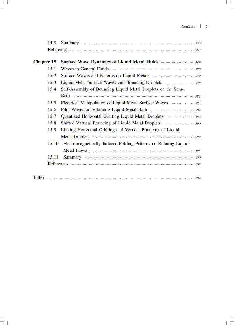 Table of contents: Fluid Physics of Liquid Metals (ISBN:9787547869802)