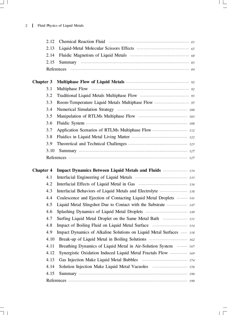 Table of contents: Fluid Physics of Liquid Metals (ISBN:9787547869802)