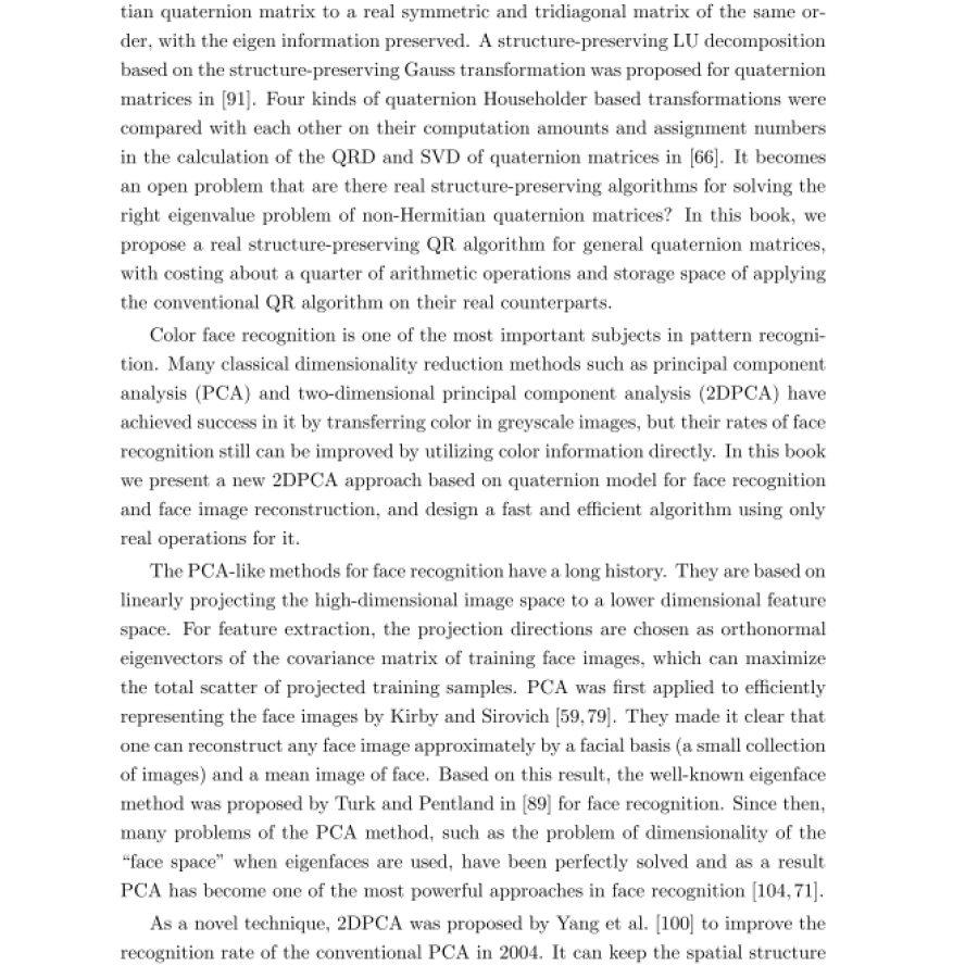 Sample pages of Series in Information and Computational Science 86： The Eigenvalue Problem of Quaternion Matrix： Structure-Preserving Algorithms and Applications (ISBN:9787030638878)
