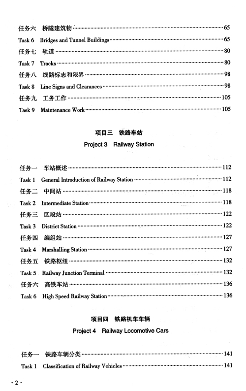 Table of contents: Chinese-English High Speed Railway Operation Management Coursebook - Introduction to Railway (ISBN:9787222201453)