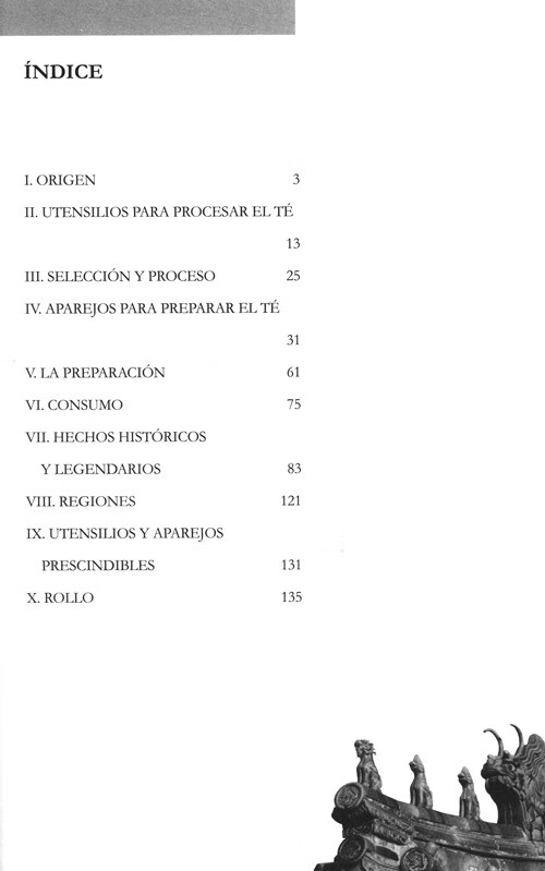 Table of contents: Clásico del Té (ISBN:9787119125671)