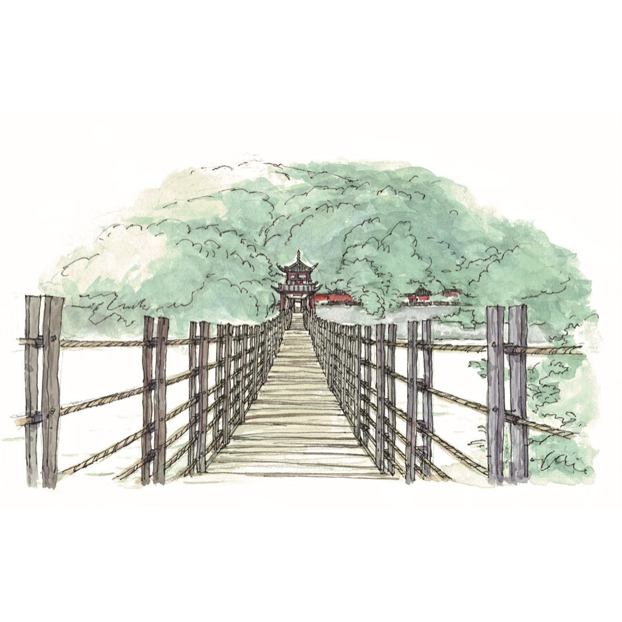 Sample pages of Hand-Drawn Classic Travel Landmarks: Ancient Chinese Bridges (ISBN:9787514620672)