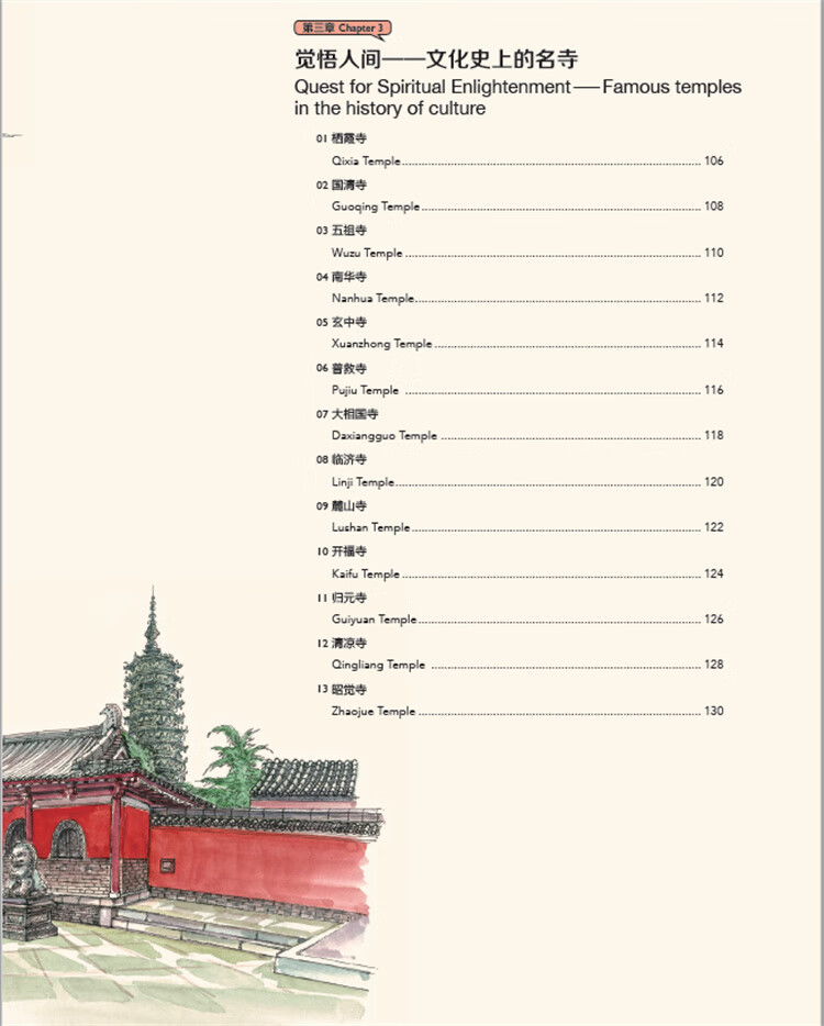 Table of contents: Hand-Drawn Classic Travel Landmarks: Ancient Chinese Temples (ISBN:9787514620689)