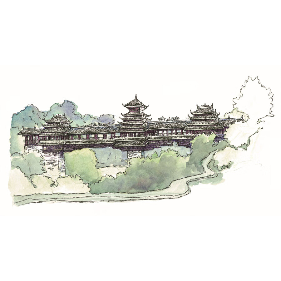 Sample pages of Hand-Drawn Classic Travel Landmarks: Ancient Chinese Bridges (ISBN:9787514620672)