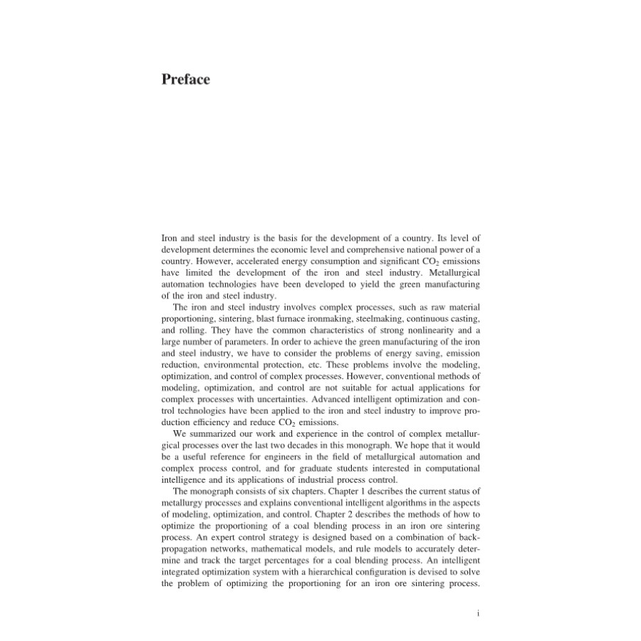 Sample pages of Intelligent Optimization and Control of Complex Metallurgical Processes (ISBN:9787030628855)
