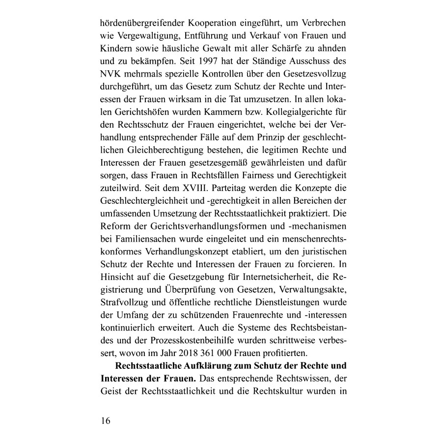 Sample pages of Gleichberechtigung, Entwicklung und gemeinsame Teihabe: 70 Jahre Fortschritte in der Entwicklung der Frauen in China (ISBN:9787119121925)