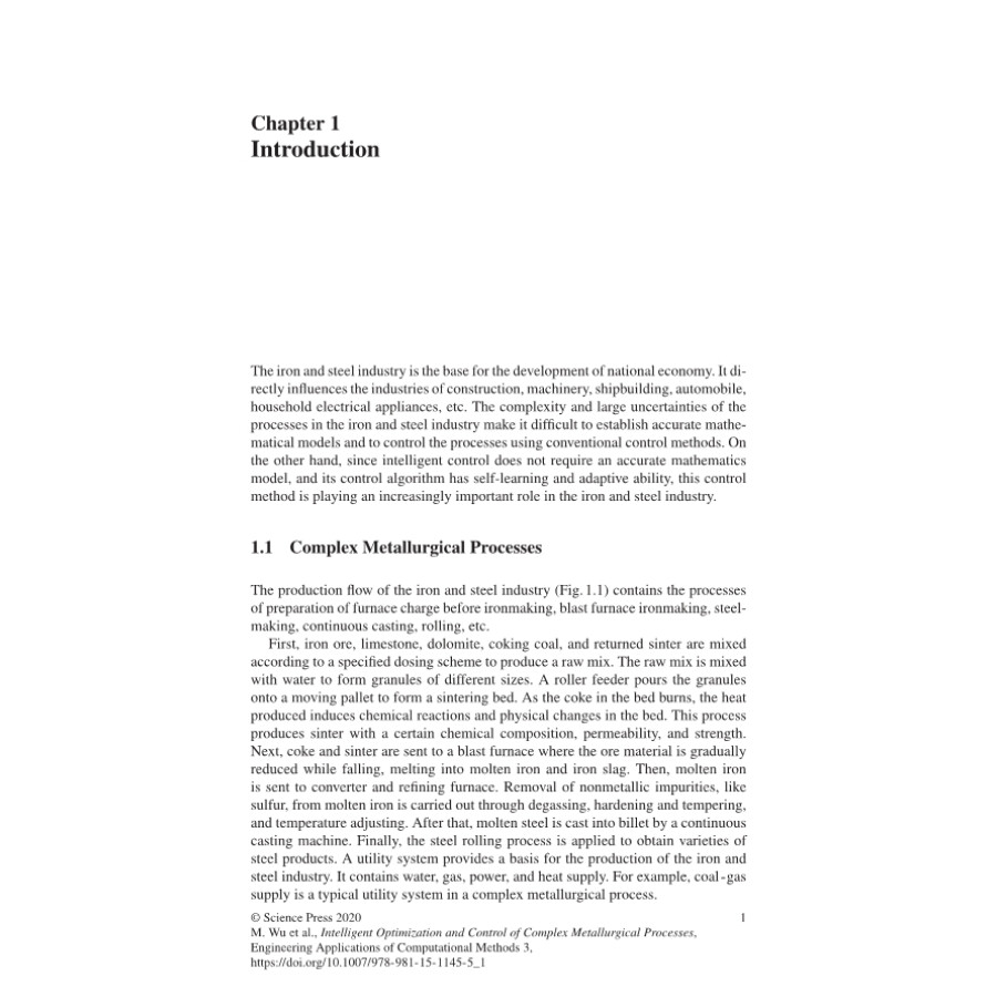 Sample pages of Intelligent Optimization and Control of Complex Metallurgical Processes (ISBN:9787030628855)