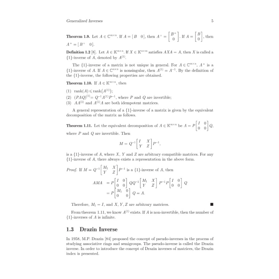 Sample pages of Sign Pattern for Generalized Inverses (ISBN:9787030685681)