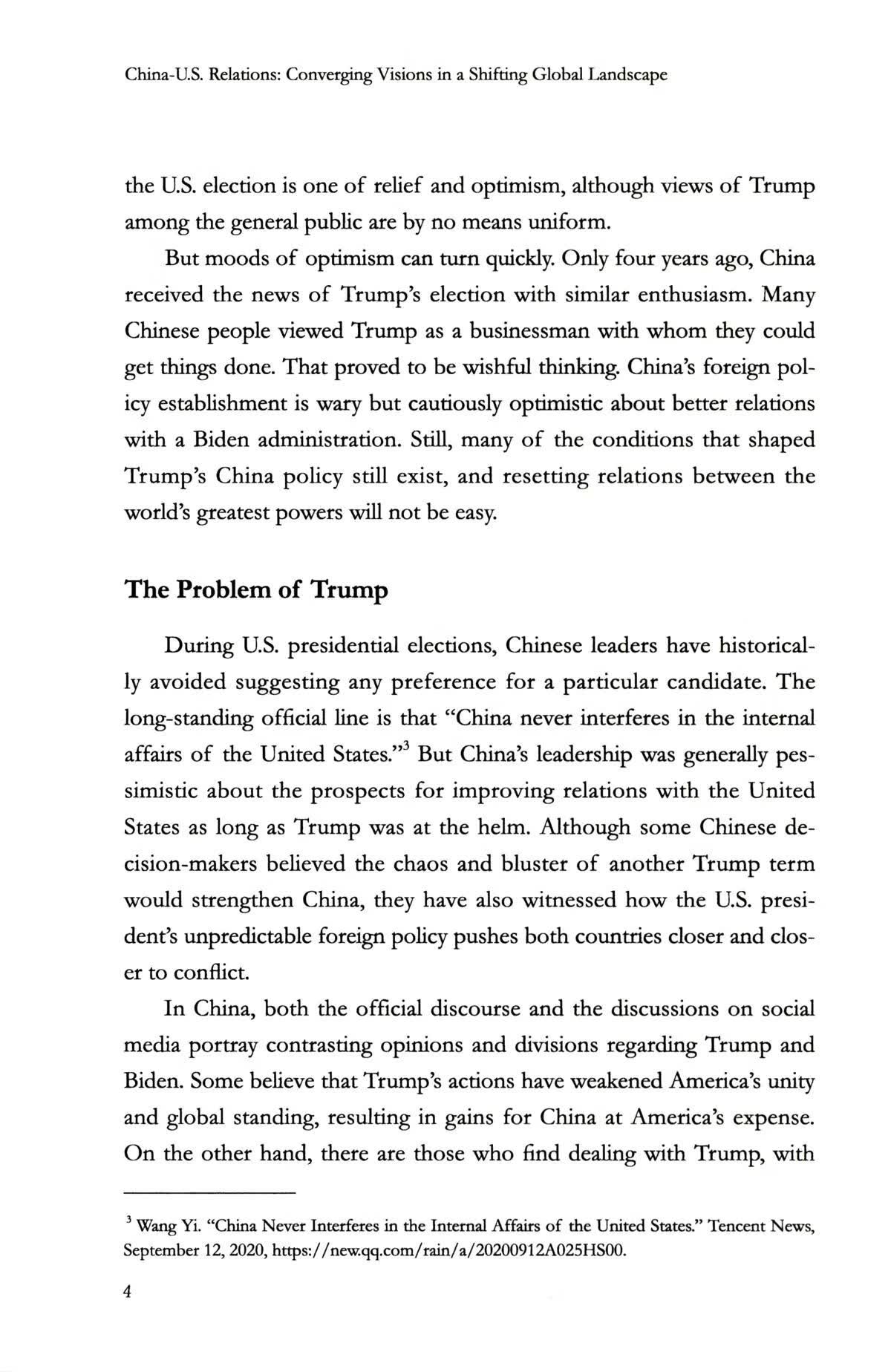 Sample pages of CHINA - U.S. RELATIONS CONVERGING VISIONS IN A SHIFTING GLOBAL LANDSCAPE (ISBN:9787119143804)