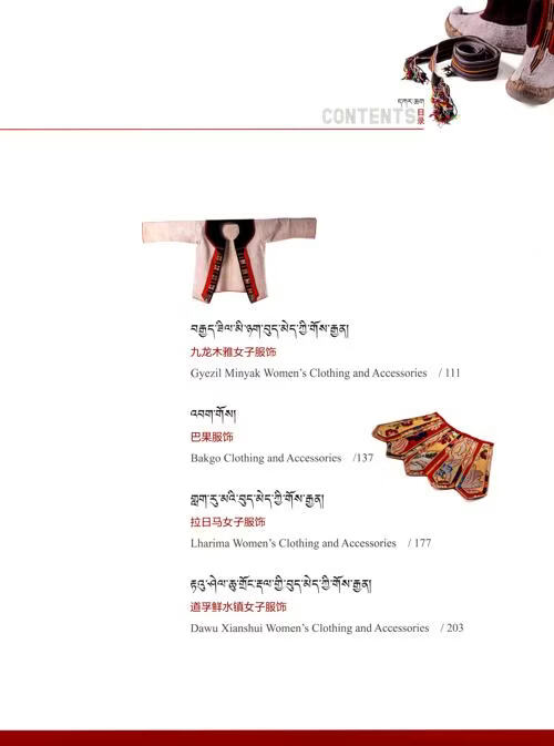 Table of contents: Tibetan Traditional Clothing Book Series: MINYAK GLOTHING (ISBN:9787573324948)