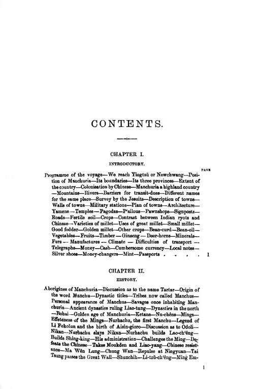 Table of contents: The Long White Mountain or A Journey in Manchuria (ISBN:9787575216258)