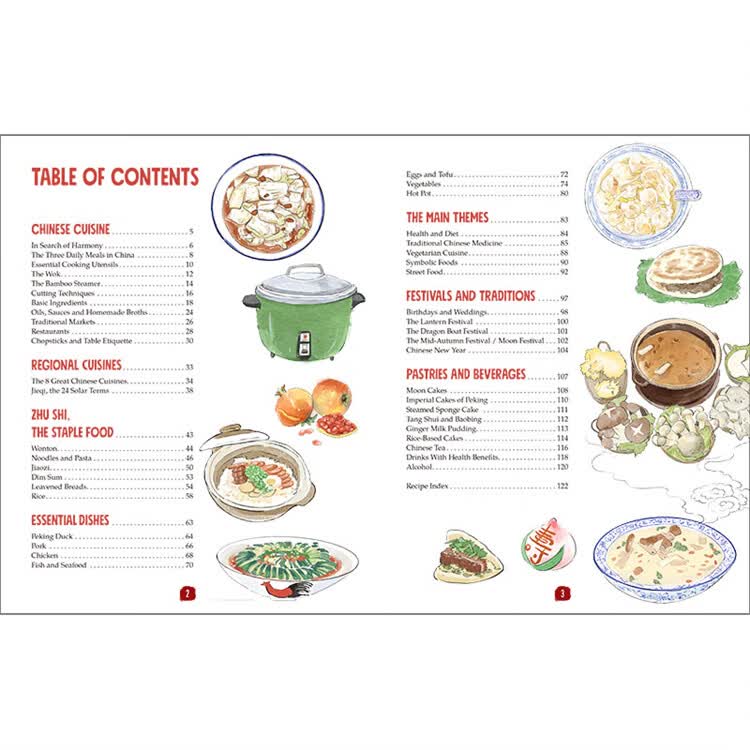 Table of contents: Chinese Cuisine Illustrated: Recipes and Stories to Learn About Chinese Gastronomic Culture (ISBN:9787508554648)