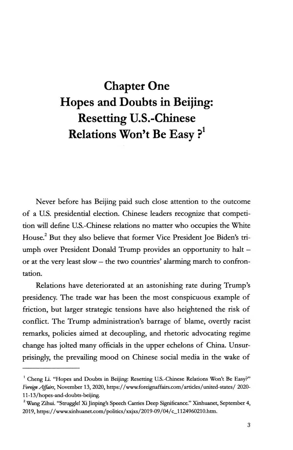 Sample pages of CHINA - U.S. RELATIONS CONVERGING VISIONS IN A SHIFTING GLOBAL LANDSCAPE (ISBN:9787119143804)