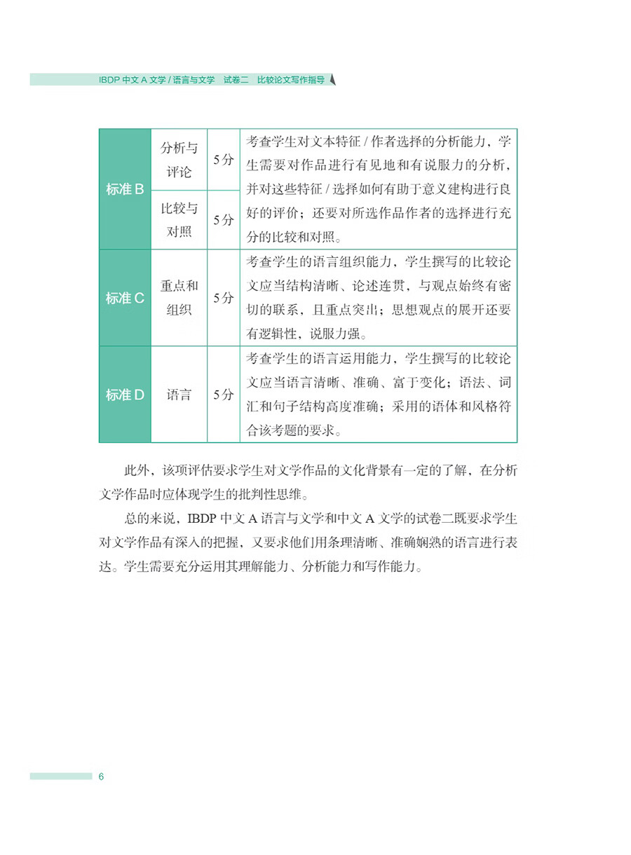 Sample pages of IBDP Chinese A: Literature / Language and Literature Writing Guidance for Comparative Essay Paper 2 (ISBN:9787513828338)
