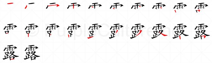 Chinese Word 露 Talking Chinese English Dictionary