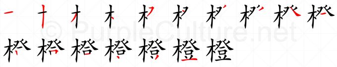 Chinese Word 橙 Talking Chinese English Dictionary Chinese Word 橙 Talking Chinese English Dictionary