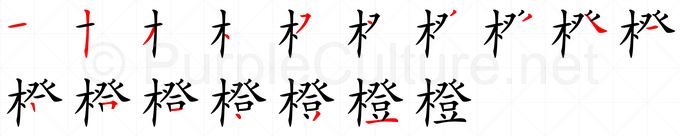 Chinese Word 橙 Talking Chinese English Dictionary